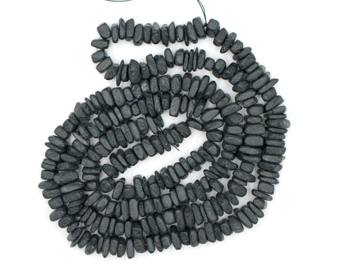 Black Coconut Shell Beads, 9mm x 7mm, Heishi